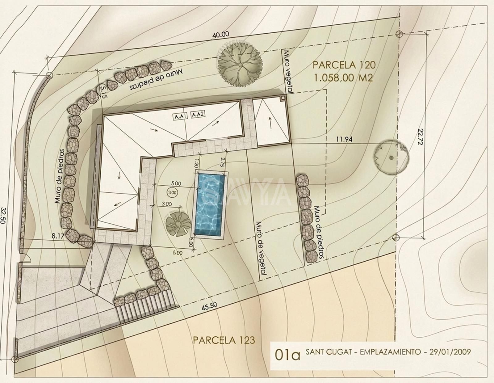 plano - Casa de diseño en plena naturaleza de Collserola