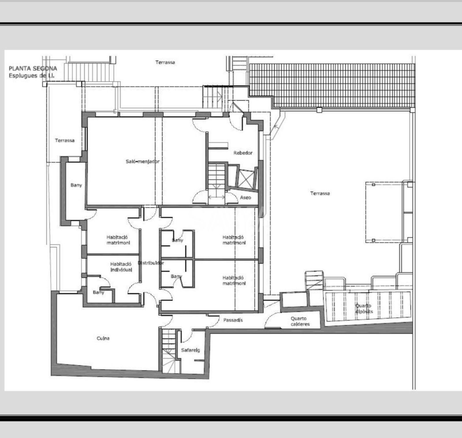 plano - Residencia con vistas panorámicas y piscina en Ciutat Diagonal