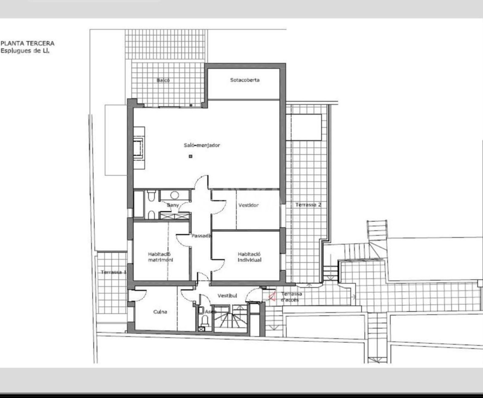 plano - Residencia con vistas panorámicas y piscina en Ciutat Diagonal