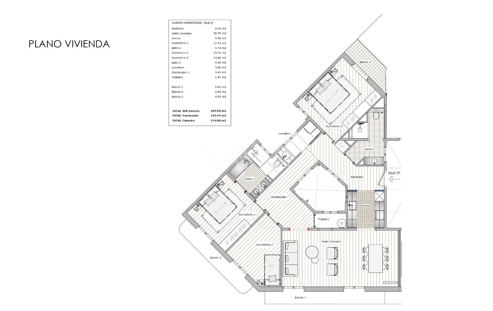 plano - Exclusivo piso reformado en Eixample