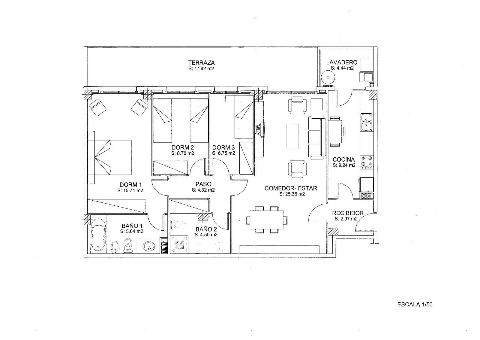 Comprar Primera línea de playa en Badalona: 3 habitaciones, terraza, 2 baños (1 en suite), piscina y zonas verdes” foto 34