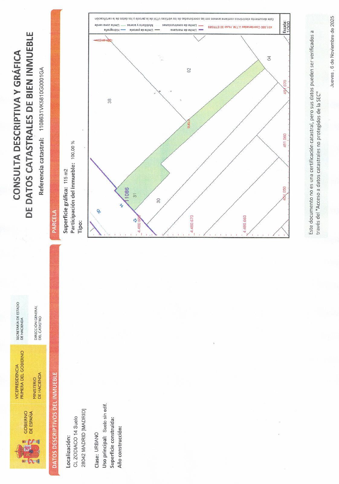 Parcela en venta Madrid. Ref: 1736. Soncasas