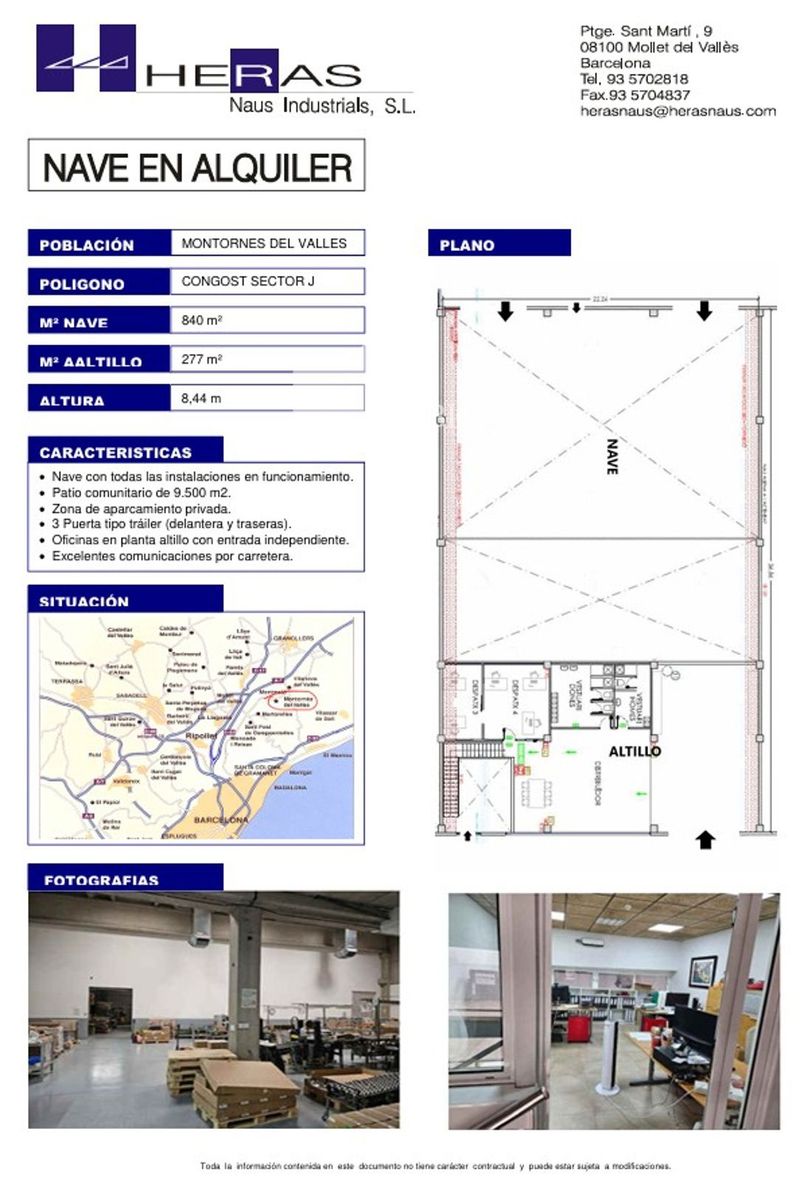 Nave Industrial en alquiler Montornès del Vallès, Barcelona. Ref: 1076. UBICAT, NAUS INDUSTRIALS