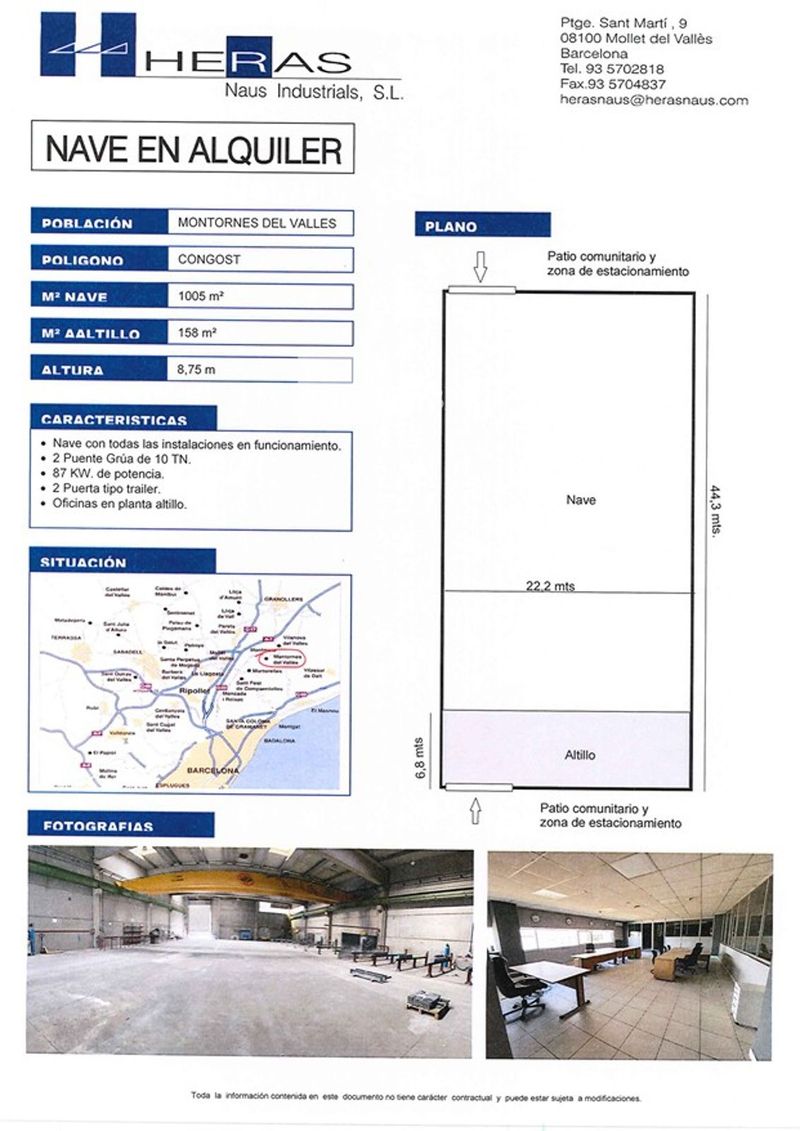 Nave Industrial en alquiler Montornès del Vallès, Barcelona. Ref: 1078. UBICAT, NAUS INDUSTRIALS