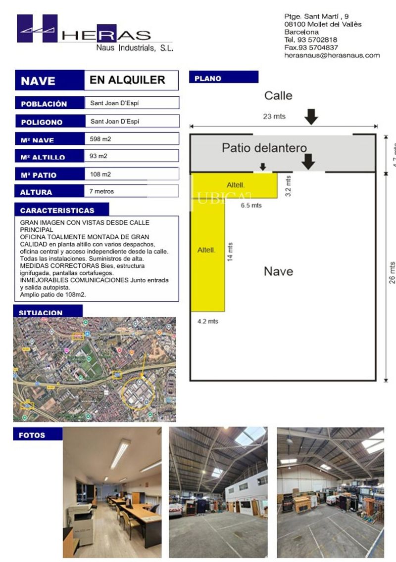 Nave Industrial en alquiler Sant Joan Despi, Barcelona. Ref: 1200. UBICAT, NAUS INDUSTRIALS