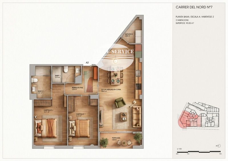 Piso en venta Torredembarra, Tarragona. Ref: 1555. Villaservice