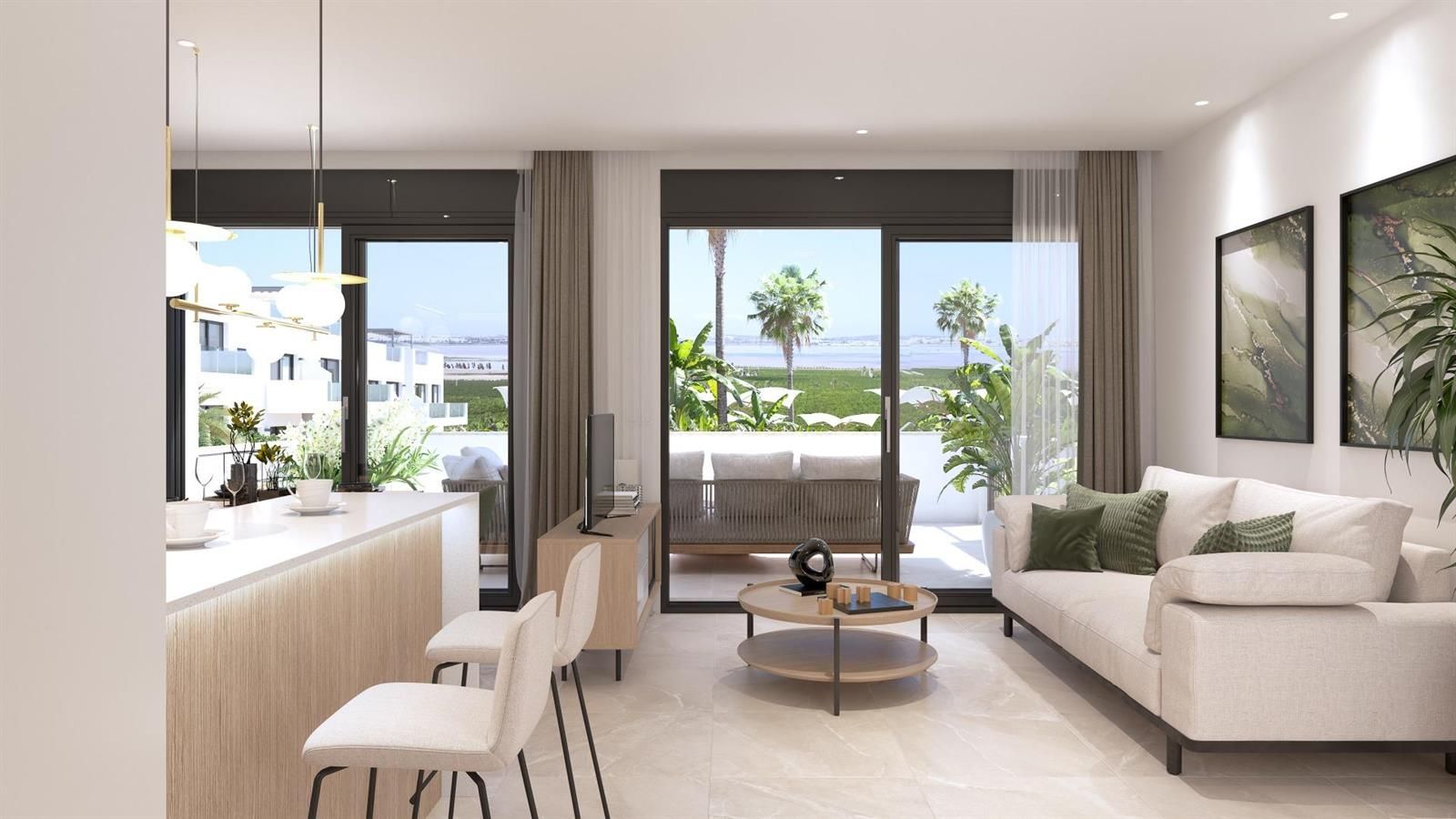 BUNGALOW PLANTA BAJA DE OBRA NUEVA -  LUJO Y COMODIDAD FRENTE A LA LAGUNA ROSA DE TORREVIEJA